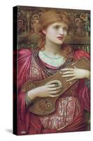 The Music Faintly Falling, Dies Away / Thy Dear Eyes Dream That Love Will Live for Aye, 1893-John Melhuish Strudwick-Stretched Canvas