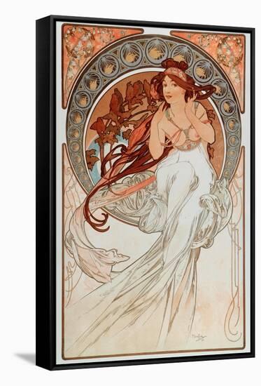 The Music. from a Serie of Lithographs, 1898-Alphonse Marie Mucha-Framed Stretched Canvas