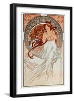 The Music. from a Serie of Lithographs, 1898-Alphonse Marie Mucha-Framed Giclee Print