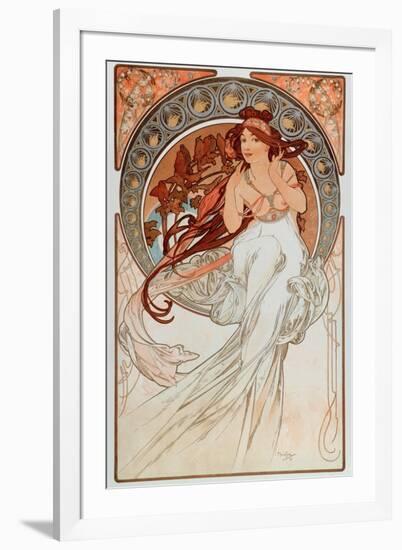 The Music. from a Serie of Lithographs, 1898-Alphonse Marie Mucha-Framed Giclee Print