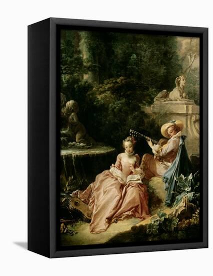 The Music Lesson, 1749-Francois Boucher-Framed Stretched Canvas