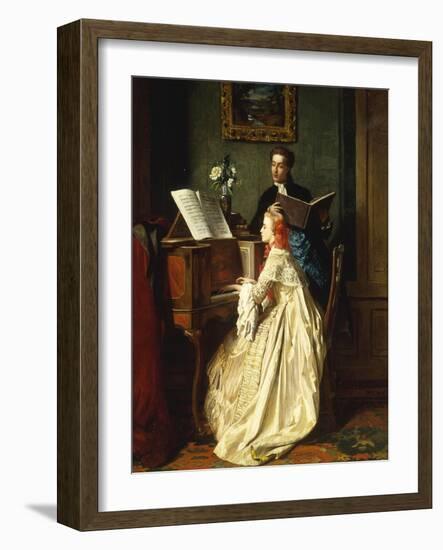 The Music Lesson, 1858-Jean Carolus-Framed Giclee Print