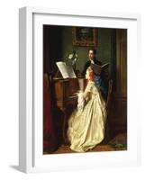 The Music Lesson, 1858-Jean Carolus-Framed Giclee Print