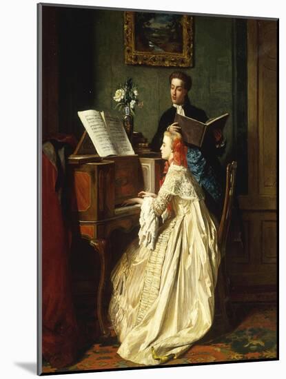 The Music Lesson, 1858-Jean Carolus-Mounted Giclee Print