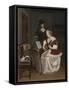 The Music Lesson, C.1670-Gerard ter Borch-Framed Stretched Canvas