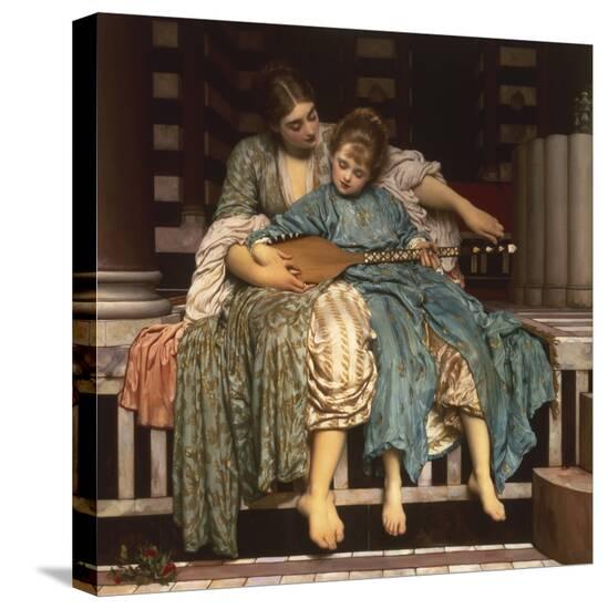 The Music Lesson-Frederick Leighton-Stretched Canvas