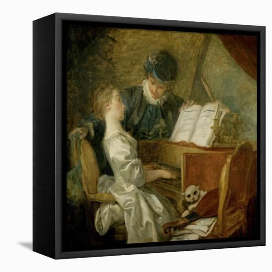 The Music Lesson-Jean-Honoré Fragonard-Framed Stretched Canvas