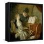 The Music Lesson-Jean-Honoré Fragonard-Framed Stretched Canvas