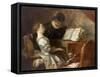 The Music Lesson-Jean-Honoré Fragonard-Framed Stretched Canvas