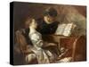 The Music Lesson-Jean-Honoré Fragonard-Stretched Canvas