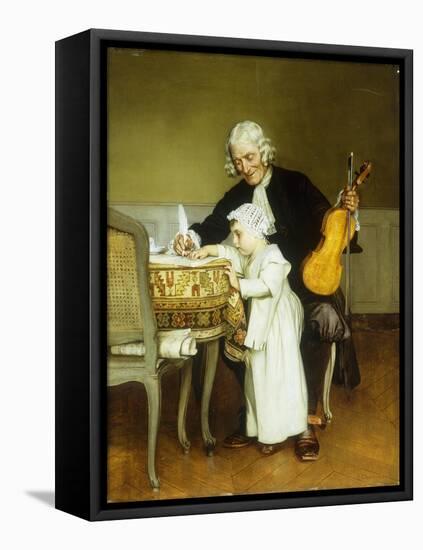 The Music Lesson-Eduard Charlemont-Framed Stretched Canvas