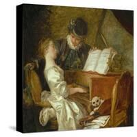 The Music Lesson-Jean-Honoré Fragonard-Stretched Canvas