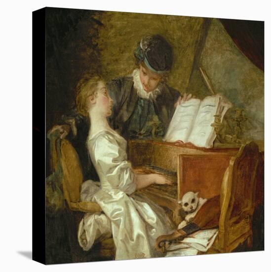 The Music Lesson-Jean-Honoré Fragonard-Stretched Canvas