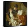 The Music Lesson-Jean-Honoré Fragonard-Framed Stretched Canvas