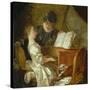 The Music Lesson-Jean-Honoré Fragonard-Stretched Canvas