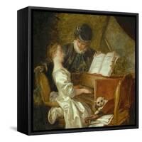 The Music Lesson-Jean-Honoré Fragonard-Framed Stretched Canvas