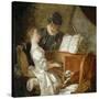 The Music Lesson-Jean-Honoré Fragonard-Stretched Canvas