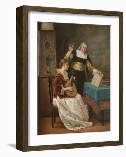 The Music Master-Louis Claude Mouchot-Framed Giclee Print