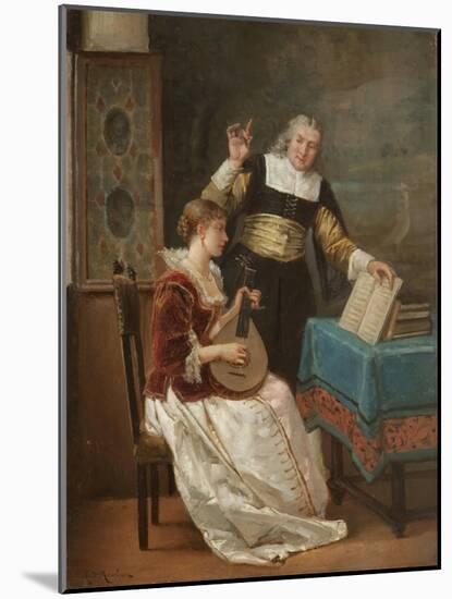 The Music Master-Louis Claude Mouchot-Mounted Giclee Print