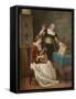 The Music Master-Louis Claude Mouchot-Framed Stretched Canvas