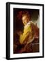 The Music - Portrait of Monsieur De La Breteche, Brother of the Abbe Saint-Non, 1769 (Oil on Canvas-Jean-Honore Fragonard-Framed Giclee Print