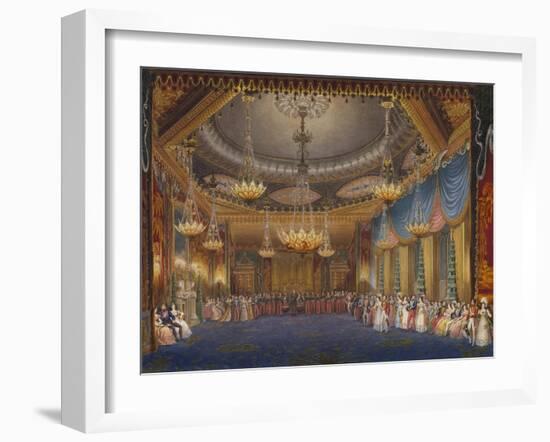 The Music Room. from 'The Royal Pavilion at Brighton'-John Nash-Framed Giclee Print