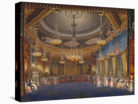 The Music Room. from 'The Royal Pavilion at Brighton'-John Nash-Stretched Canvas