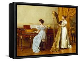 The Music Room-George Goodwin Kilburne-Framed Stretched Canvas