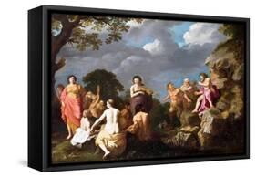 The Musical Contest Between Apollo and Marsyas, 1630-Cornelis van Poelenburgh-Framed Stretched Canvas