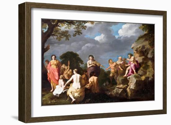 The Musical Contest Between Apollo and Marsyas, 1630-Cornelis van Poelenburgh-Framed Giclee Print