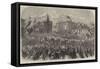 The Musical Festival at Norwich, Procession of the Royal Party Through the Market-Place-null-Framed Stretched Canvas