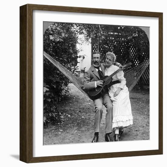 The Musical Pair in the Hammock-null-Framed Photographic Print