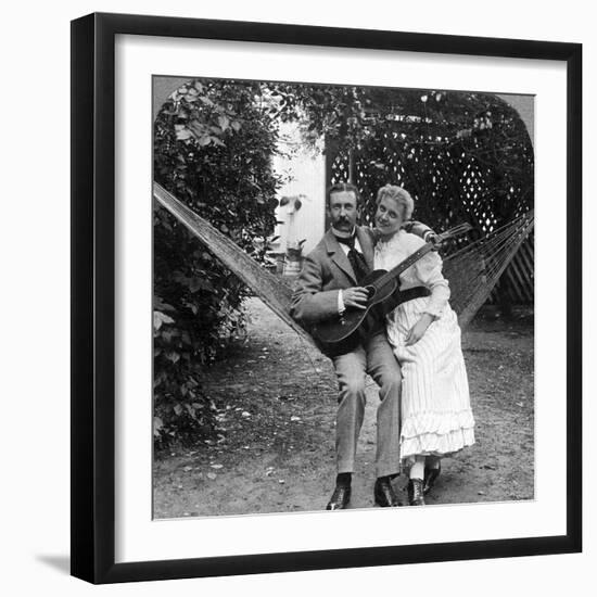 The Musical Pair in the Hammock-null-Framed Photographic Print