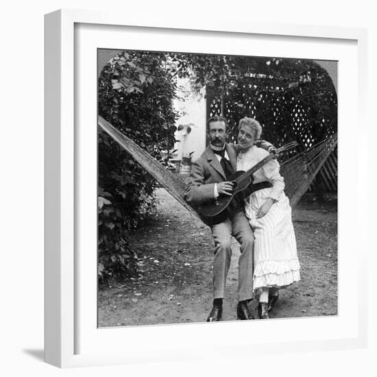 The Musical Pair in the Hammock-null-Framed Photographic Print