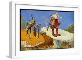 The Musical Performance of a Cricket Standing-H. Schlitt-Framed Art Print