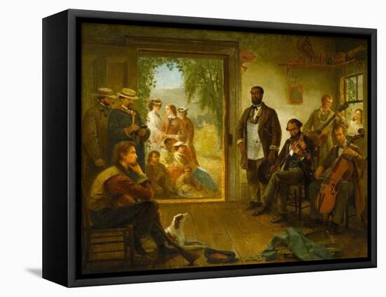 The Musicale, Barber Shop, Trenton Falls, New York, 1866-Thomas Hicks-Framed Stretched Canvas