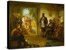 The Musicale, Barber Shop, Trenton Falls, New York, 1866-Thomas Hicks-Stretched Canvas