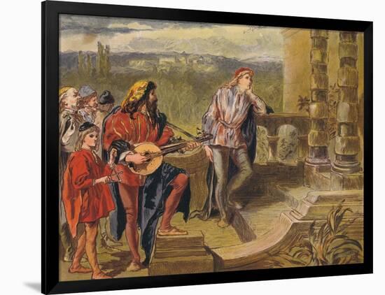 The Musician Sings in the Two Gentlemen of Verona: Act IV Scene II, C1875-Sir John Gilbert-Framed Giclee Print