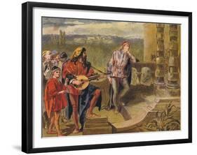 The Musician Sings in the Two Gentlemen of Verona: Act IV Scene II, C1875-Sir John Gilbert-Framed Giclee Print