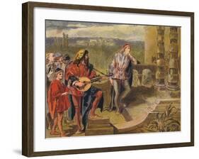 The Musician Sings in the Two Gentlemen of Verona: Act IV Scene II, C1875-Sir John Gilbert-Framed Giclee Print