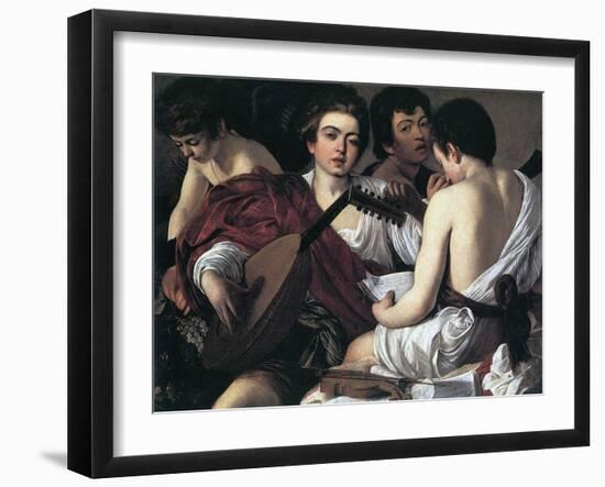 The Musicians, C1595-Caravaggio-Framed Premium Giclee Print