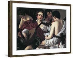 The Musicians, C1595-Caravaggio-Framed Giclee Print