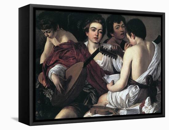 The Musicians, C1595-Caravaggio-Framed Stretched Canvas