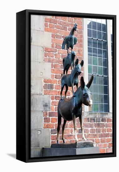 The Musicians of Bremen Statue-WildCat78-Framed Stretched Canvas