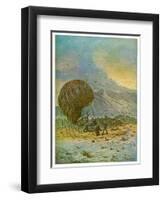 The Mysterious Island, Part 1: The Travellers' Balloon Lands on the Island-C. Barbant-Framed Art Print