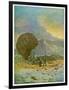 The Mysterious Island, Part 1: The Travellers' Balloon Lands on the Island-C. Barbant-Framed Art Print