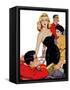 The Mystery of X - Saturday Evening Post "Leading Ladies", October 1, 1955 pg.35-John Fernie-Framed Stretched Canvas