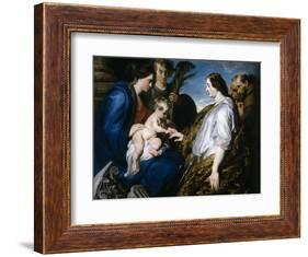 The Mystic Betrothal of Saint Catherine, 1618-1620-Sir Anthony Van Dyck-Framed Giclee Print