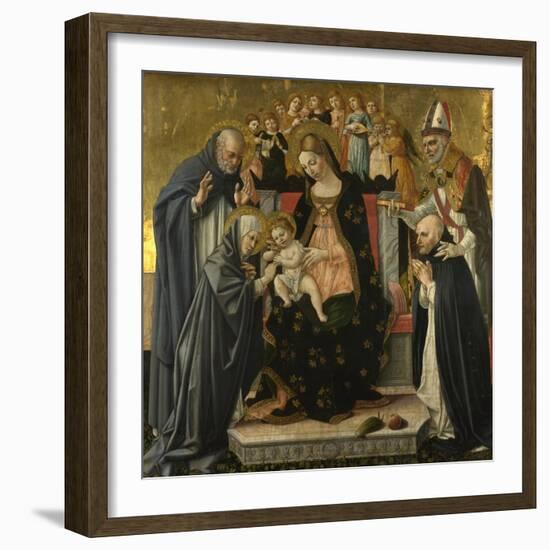 The Mystic Marriage of Saint Catherine of Siena, C.1490-1495-Lorenzo d'Alessandro-Framed Giclee Print