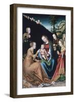 The Mystic Marriage of St Catherine, 1516-1518-Lucas Cranach the Elder-Framed Giclee Print